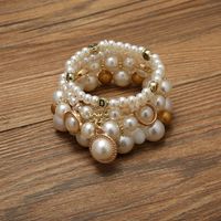 4 Pieces Fashion Tree Starfish Artificial Pearl Beaded Women's Bracelets sku image 3