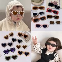 Cute Solid Color Pc Round Frame Square Oval Frame Full Frame Kids Sunglasses main image 3