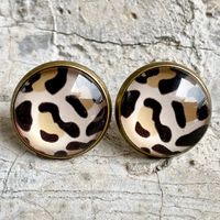 1 Pair Fashion Color Block Inlay Iron Glass Stone Ear Studs main image 2