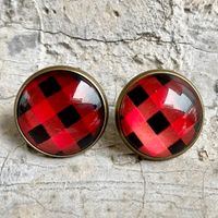 1 Pair Fashion Color Block Inlay Iron Glass Stone Ear Studs sku image 2