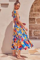 Women's A-line Skirt Fashion Collarless Printing Sleeveless Printing Maxi Long Dress Street main image 3