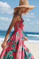 Women's A-line Skirt Fashion Collarless Printing Sleeveless Printing Maxi Long Dress Street main image 2