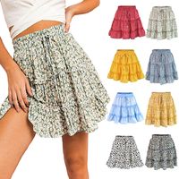 Summer Casual Ditsy Floral Polyester Above Knee Skirts main image video