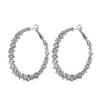 1 Pair Fashion Circle Artificial Crystal Women's Hoop Earrings sku image 3