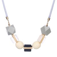 1 Piece Fashion Round Square Plastic Wood Resin Women's Necklace sku image 1