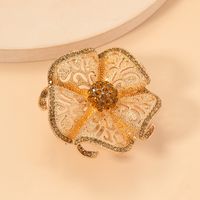 1 Piece Exaggerated Flower Alloy Plating Inlay Artificial Diamond Women's Rings sku image 6