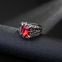 1 Piece Fashion Dragon Claw Alloy Plating Zircon Men's Rings main image 1