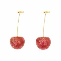 1 Pair Simple Style Cherry Alloy Patchwork Women's Drop Earrings main image 5