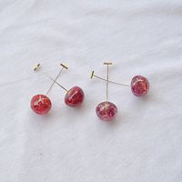 1 Pair Simple Style Cherry Alloy Patchwork Women's Drop Earrings main image 3