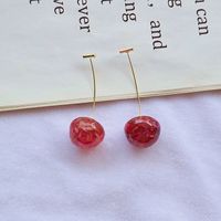 1 Pair Simple Style Cherry Alloy Patchwork Women's Drop Earrings main image 4