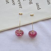 1 Pair Simple Style Cherry Alloy Patchwork Women's Drop Earrings main image 2
