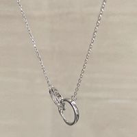 Simple Style Round Heart Shape Titanium Steel Inlay Artificial Gemstones Necklace sku image 1