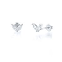 Fashion Leaf Sterling Silver Plating Inlay Artificial Diamond Ear Studs 1 Pair sku image 8
