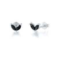 Fashion Leaf Sterling Silver Plating Inlay Artificial Diamond Ear Studs 1 Pair sku image 10