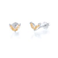Fashion Leaf Sterling Silver Plating Inlay Artificial Diamond Ear Studs 1 Pair sku image 12