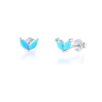 Fashion Leaf Sterling Silver Plating Inlay Artificial Diamond Ear Studs 1 Pair sku image 11