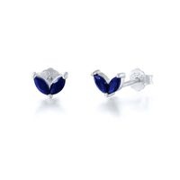 Fashion Leaf Sterling Silver Plating Inlay Artificial Diamond Ear Studs 1 Pair sku image 14