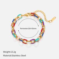 Fashion Color Block Stainless Steel Enamel Bracelets 1 Piece sku image 1