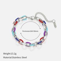 Fashion Color Block Stainless Steel Enamel Bracelets 1 Piece sku image 2