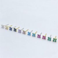Simple Style Flower Sterling Silver Inlay Artificial Diamond Ear Studs 1 Pair main image 5