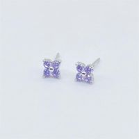 Simple Style Flower Sterling Silver Inlay Artificial Diamond Ear Studs 1 Pair sku image 10