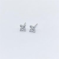 Simple Style Flower Sterling Silver Inlay Artificial Diamond Ear Studs 1 Pair sku image 7