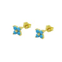 Simple Style Flower Sterling Silver Inlay Artificial Diamond Ear Studs 1 Pair main image 2