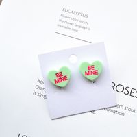 1 Pair Simple Style Heart Shape Arylic Women's Ear Studs sku image 4