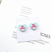 1 Pair Simple Style Heart Shape Arylic Women's Ear Studs main image 3