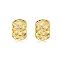 Wholesale Fashion Square Titanium Steel Plating Inlay 14k Gold Plated Rhinestones Jewelry Set main image 4