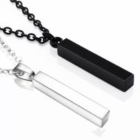 Fashion Solid Color Rectangle Stainless Steel Plating Pendant Necklace 1 Piece main image 1