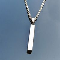 Fashion Solid Color Rectangle Stainless Steel Plating Pendant Necklace 1 Piece main image 4