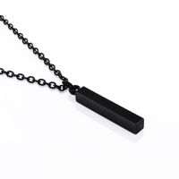 Fashion Solid Color Rectangle Stainless Steel Plating Pendant Necklace 1 Piece main image 3
