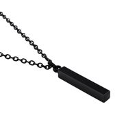 Mode Einfarbig Rechteck Rostfreier Stahl Überzug Halskette Mit Anhänger 1 Stück main image 2