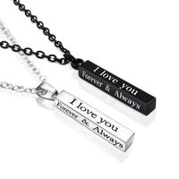 1 Piece Fashion Letter Stainless Steel Couple Pendant Necklace main image 5