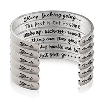 Classic Style Commute Letter 304 Stainless Steel Carving Women's Bangle main image 1