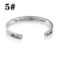 Classic Style Commute Letter 304 Stainless Steel Carving Women's Bangle sku image 6