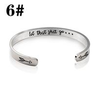 Classic Style Commute Letter 304 Stainless Steel Carving Women's Bangle sku image 7