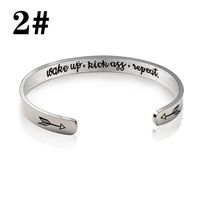 Classic Style Commute Letter 304 Stainless Steel Carving Women's Bangle main image 4