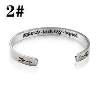 Classic Style Commute Letter 304 Stainless Steel Carving Women's Bangle sku image 3