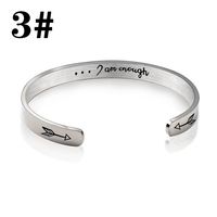 Classic Style Commute Letter 304 Stainless Steel Carving Women's Bangle main image 2