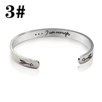 Classic Style Commute Letter 304 Stainless Steel Carving Women's Bangle sku image 4