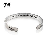 Classic Style Commute Letter 304 Stainless Steel Carving Women's Bangle sku image 8