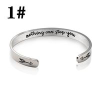Classic Style Commute Letter 304 Stainless Steel Carving Women's Bangle main image 3
