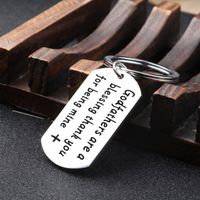 Fashion Letter Stainless Steel Bag Pendant Keychain main image 3