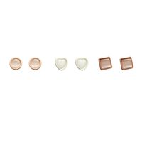 3 Pairs Simple Style Heart Shape Alloy Plating Opal Women's Ear Studs main image 5