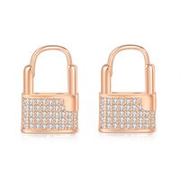 Fashion Lock Copper Plating Inlay Zircon Drop Earrings 1 Pair sku image 3
