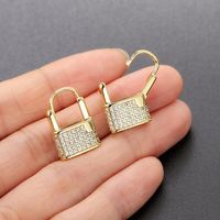 Fashion Lock Copper Plating Inlay Zircon Drop Earrings 1 Pair main image 1
