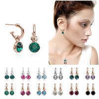Simple Style Solid Color Copper Plating Inlay Zircon Drop Earrings 1 Pair main image 3