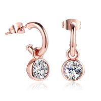 Simple Style Solid Color Copper Plating Inlay Zircon Drop Earrings 1 Pair sku image 8